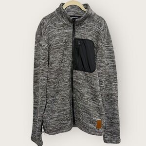 Kavu Baker Full Zip Sweater Jacket Men's Medium Gray Fleece Active Outdoor